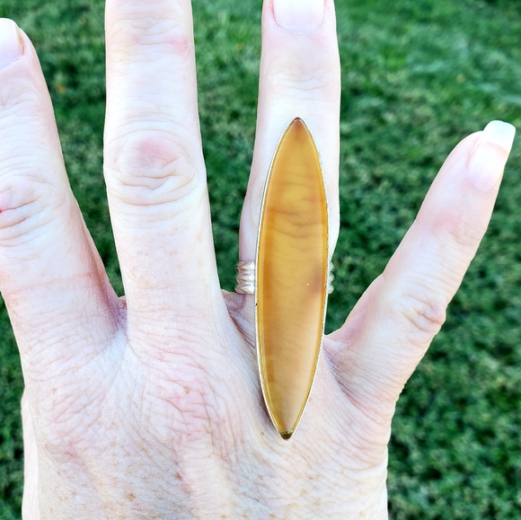 New Huge Chalcedony 925 Silver Ring. - Picture 9 of 12